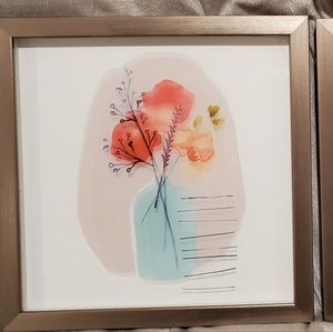 2 Framed Floral Art